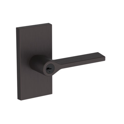 Anaheim Hills Keyed Entry Lever with Contemporary 5in Rose in Venetian Bronze
