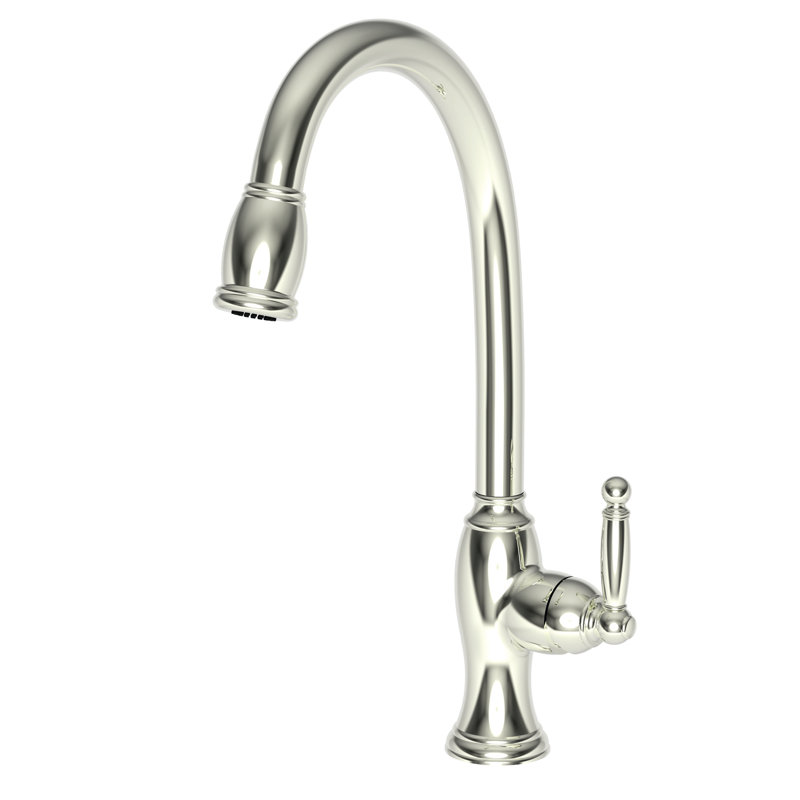 Nadya Single Handle Pull Down Kitchen Faucet, Polished Nickel