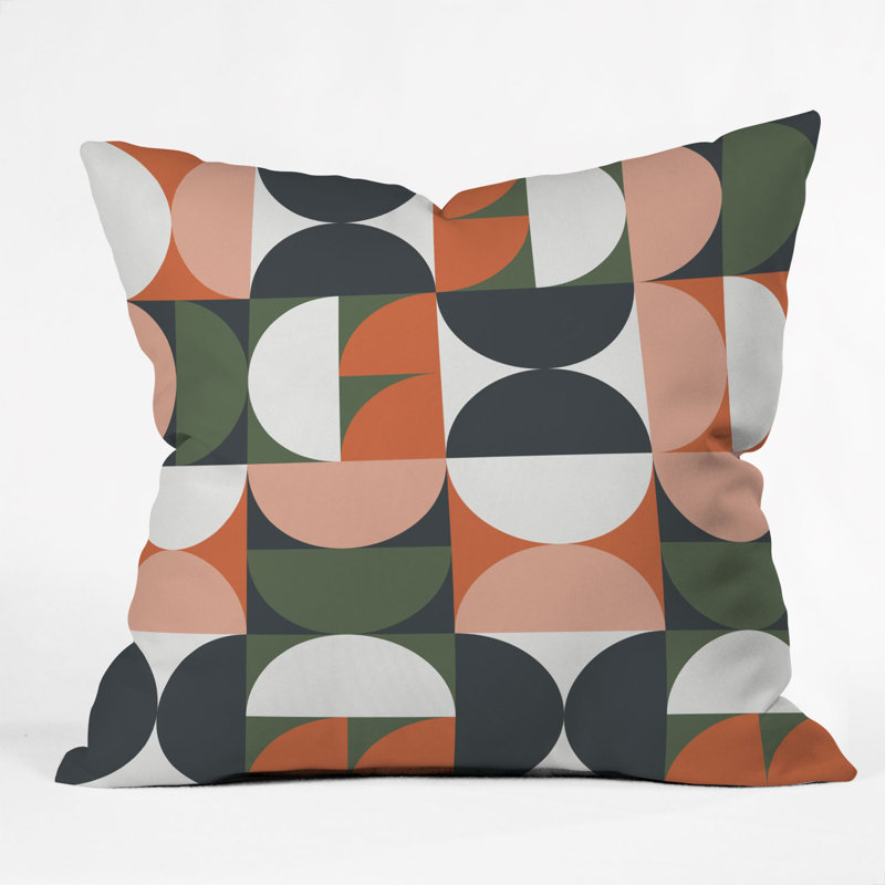 Coussin décoratif intérieur/extérieur vieil art studio mid century, 16 po x 1 po
