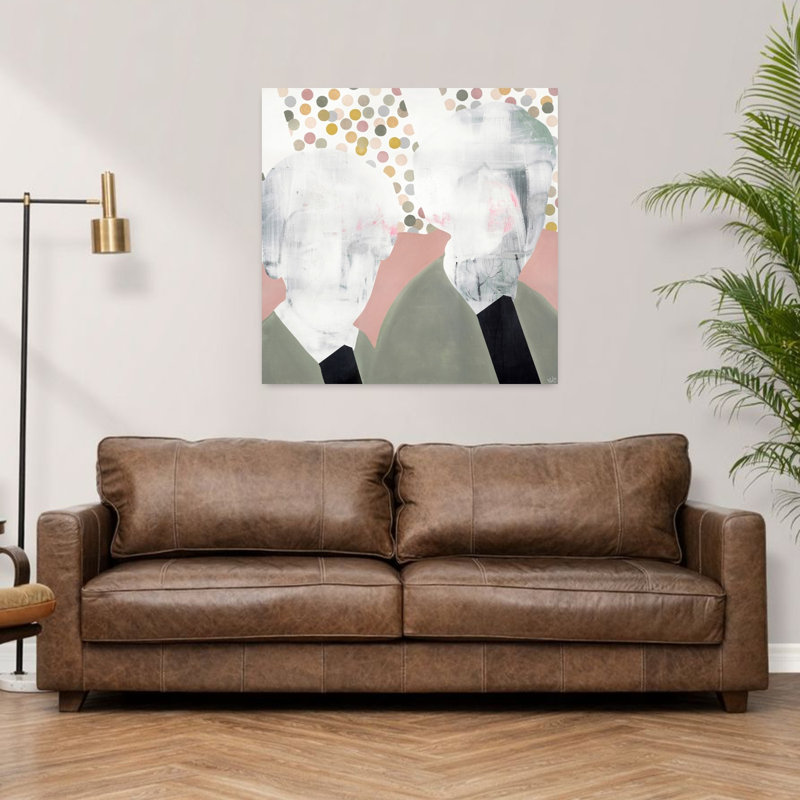 Copines, art contemporain abstrait, H 36 po x l 36 po