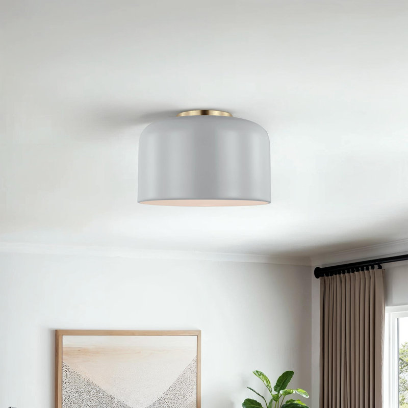 Flush Mount, 7" H x 10.75" W x 10.75" D, Matte Gray