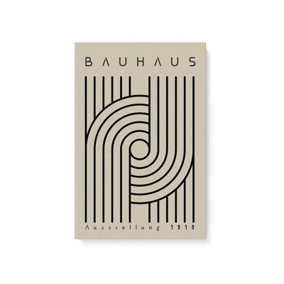 Impression sur toile monochrome Bauhaus Curves