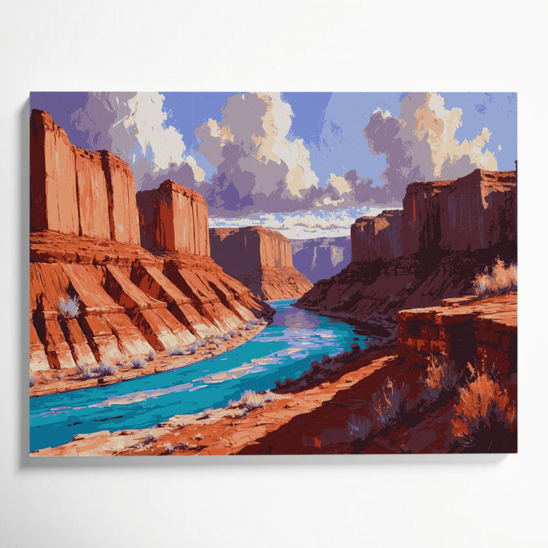 Art mural sur toile gris, Southwestern, H 11 po x l 14 po