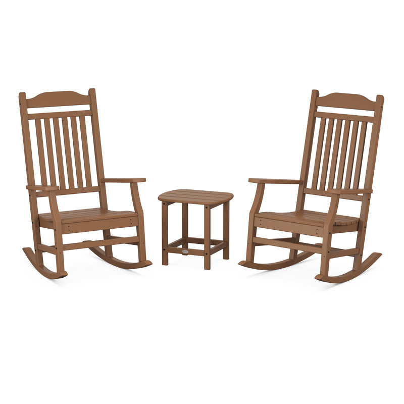 Ensemble de chaises berçantes 3 pièces Cottage, Teck