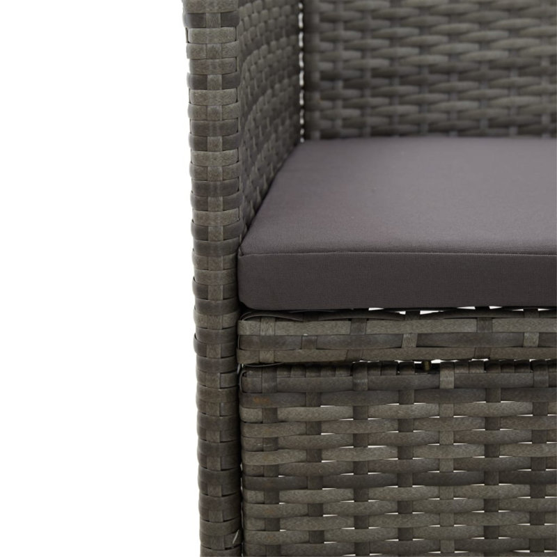 Chaise de patio avec coussin, Gris foncé, gris