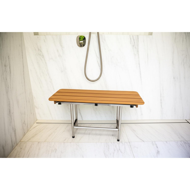 Banc de douche 18 po x 36 po en teck brun