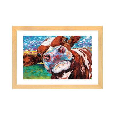 «Curious Cow I» par Carolee Vitaletti - impression d'art graphique