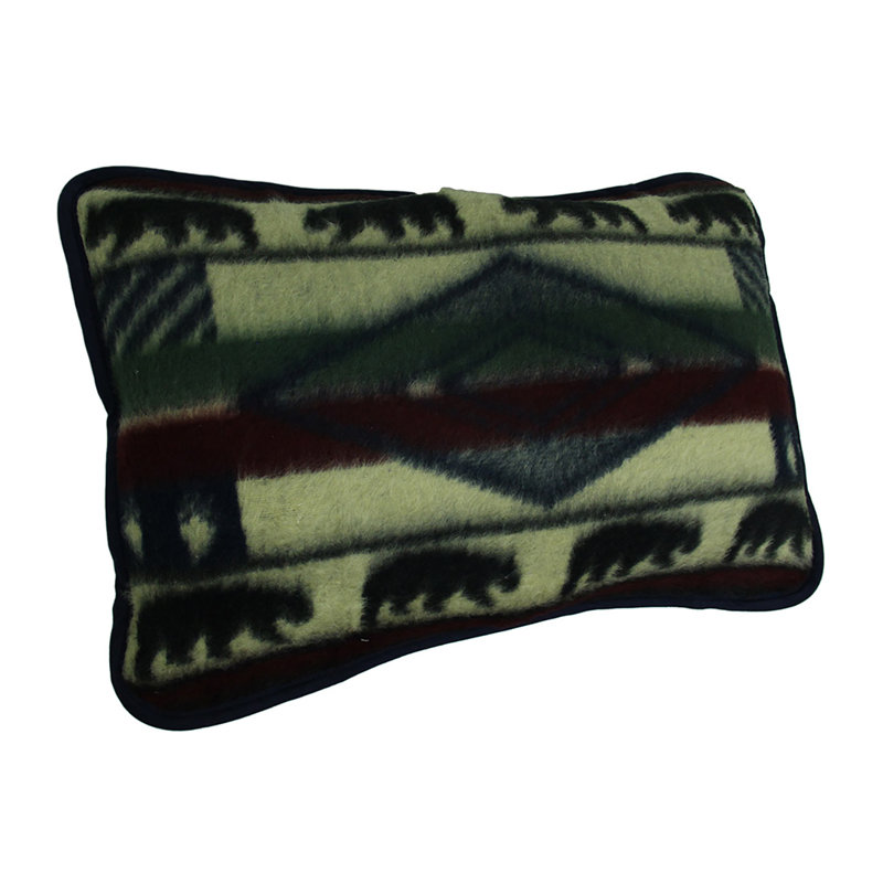 Yuma rustic bear wildlife acrylic-polyester plush fleece standard pillow sham in rich earth tones — 27 x 21 inches