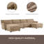 Canapé modulaire de 110 po en forme de L avec coussin de siège extra large, chargeur USB et de type C, conception d'accoudoir pétale, mousse haute densité, repose-pieds à mouvement libre, structure en bois, chenille, 4 sièges-50406606