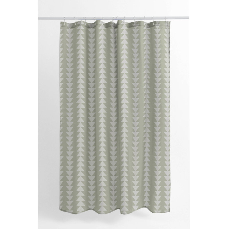 Tartan Block Ultra-Thin Lightweight Shower Curtain, Light Green Geometric 8