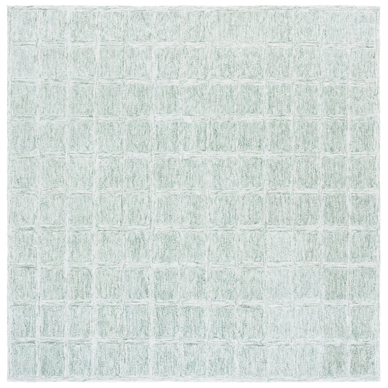 Genre Hand Woven Wool;Cotton Solid Color Rug, Square 6'