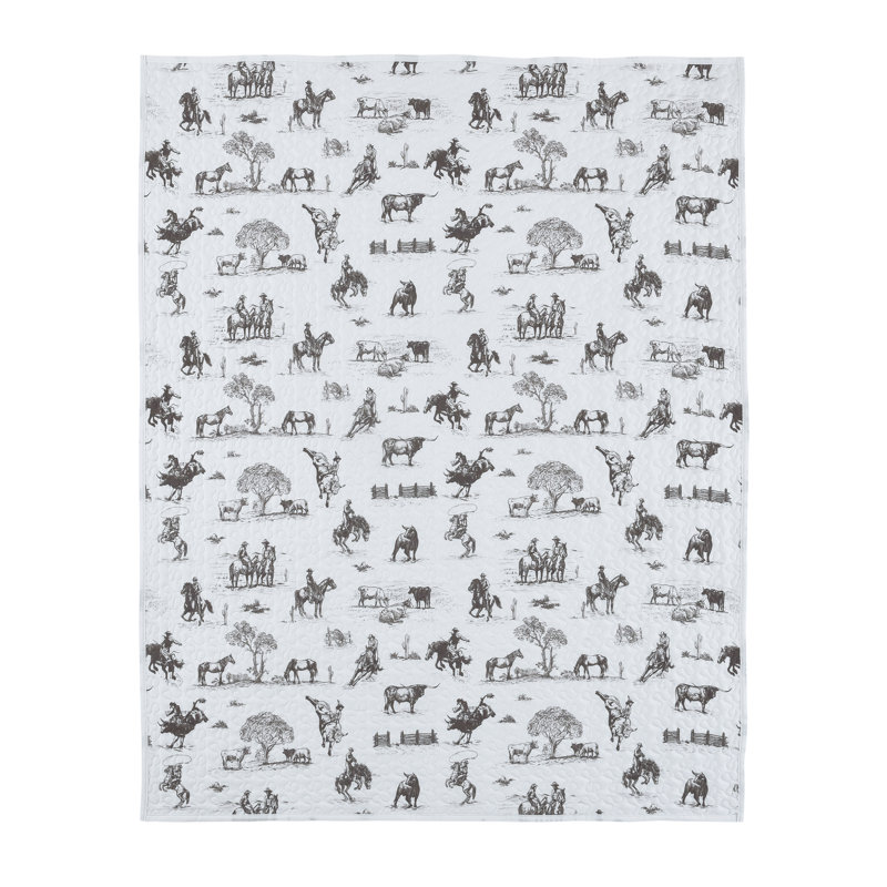 Couverture matelassée décorative 60 po x 50 po  Country Western Cowboy Farmhouse Ranch