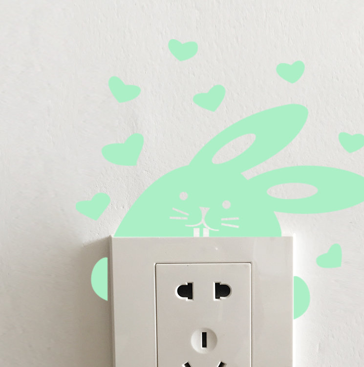 Rabbit Glow in Dark Wall Sticker Set