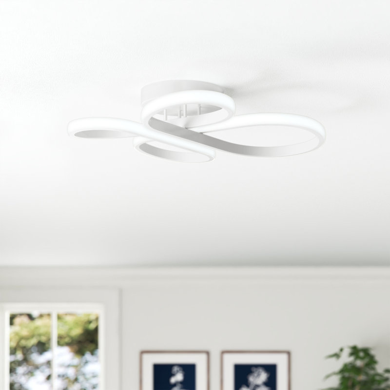Plafonnier encastré linéaire blanc à intensité variable à 1 lumière 20,47 po Thissell Thissell, Blanc