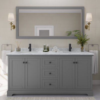 Ensemble de meuble-lavabo double 72 "avec miroir Avery