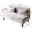 Fauteuil-lit en velours à structure métallique avec revêtement doux et siège réglable à hauteur grise pliable-121098637