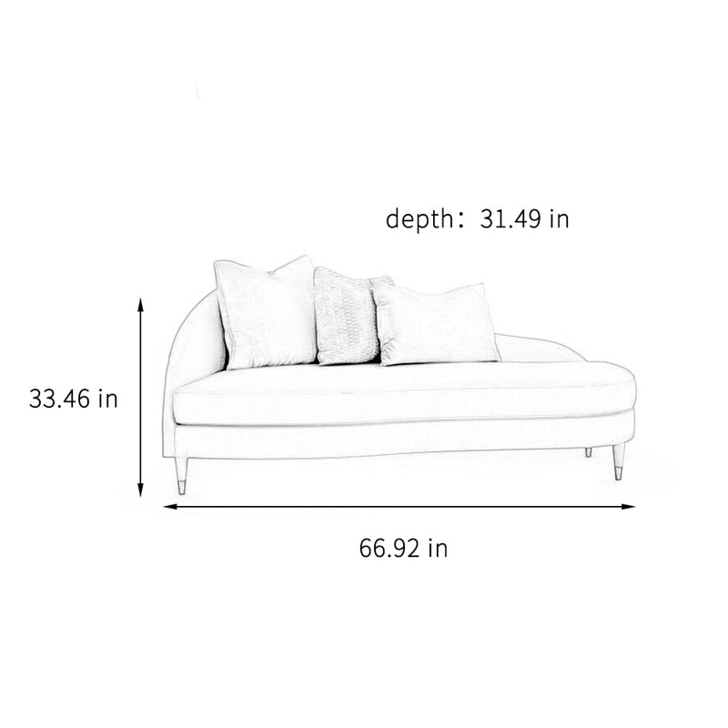 Chaise longue simple, confortable et décontractée, Orienté à gauche (vu de face)