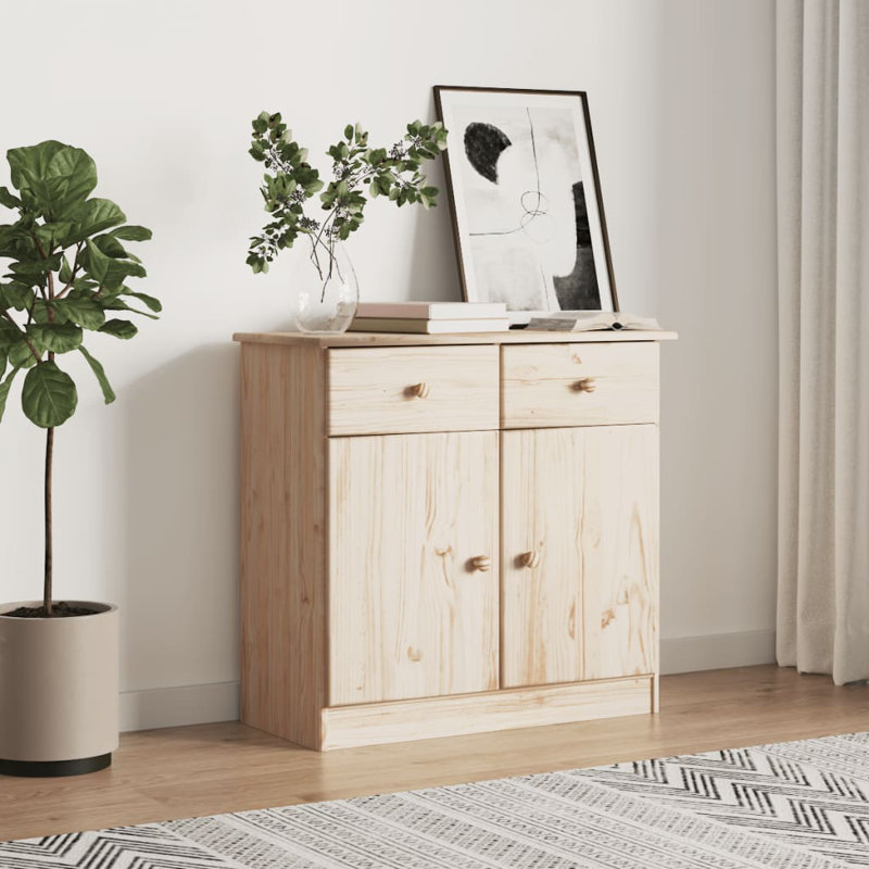 Alamgir 77cm Solid Wood Sideboard, Brown