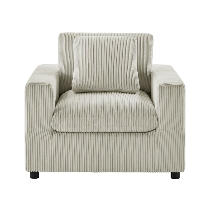 Jodina Modern Armchair, Tranala Beige Corduroy