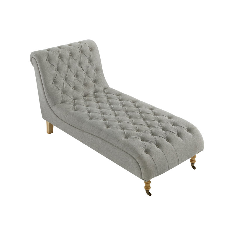 Chaise longue en lin Elegance Aaryan, Lin gris