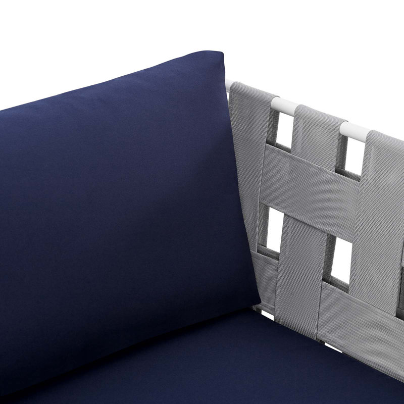 Harmony Outdoor Patio Aluminum Armchair, Navy
