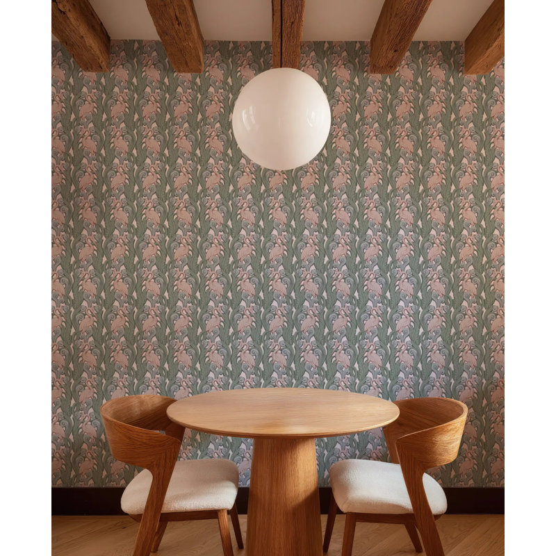 Deco Heron - Wallpaper, Sunwashed, Peel & Stick
