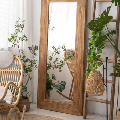 Miroirs pleine longueur rectangulaires en bois massif
