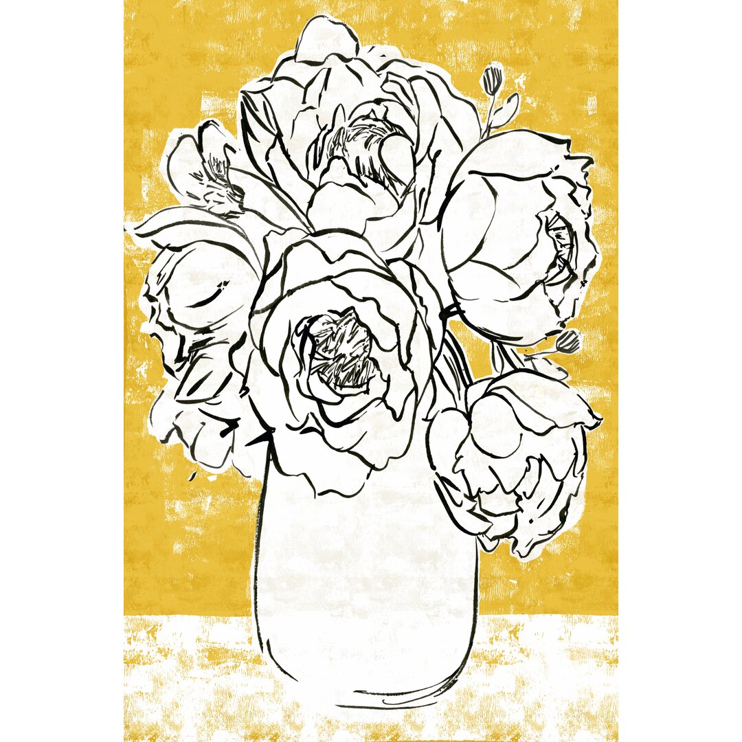 Leinwandbild Golden Peony I von Annie Warren