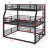 Metal Triple Bunk Bed With Safety Guardrails-1274283673