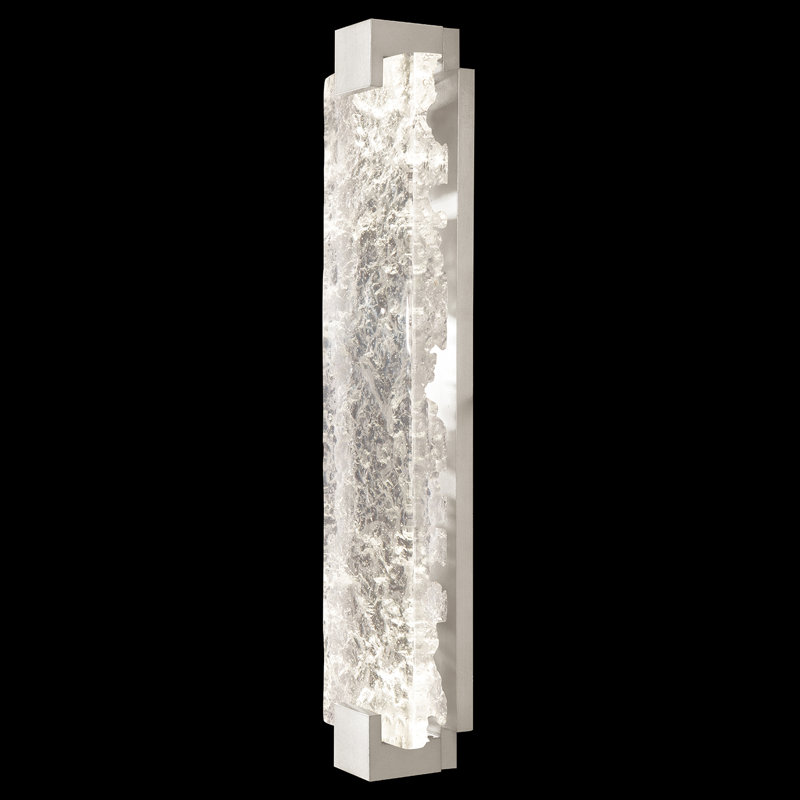 Terra LED Flush Mounted Sconce, Silver, Clear, 27.75" H x 6.25" W x 3.5" D