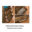 Armoire de coin en bois massif vieilli avec tablette ouverte et tiroirs de rangement-1473053641