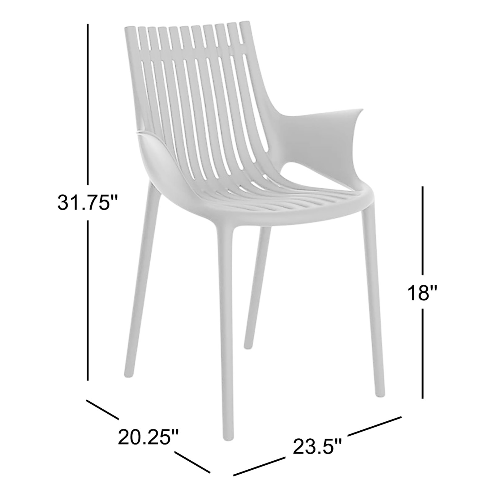 Ibiza Stacking Arm Chair, Black