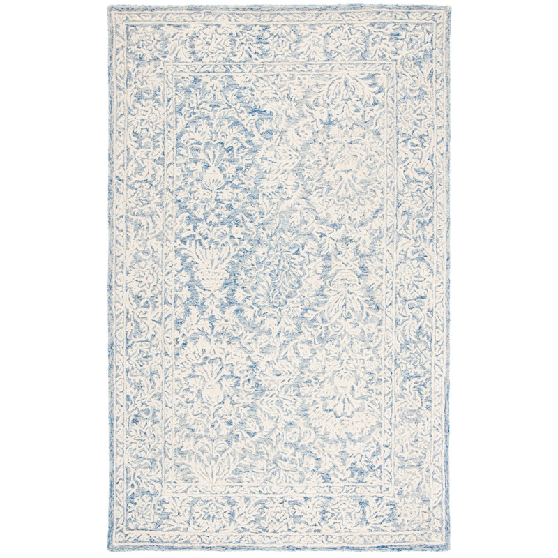 Ebtisaam Hand Tufted Wool And Cotton With Latex Oriental Rug, Rectangle 4' x 6'
