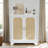 Sideboard Buffet Storage Liquor Cabinet with Rattan Decorated Doors