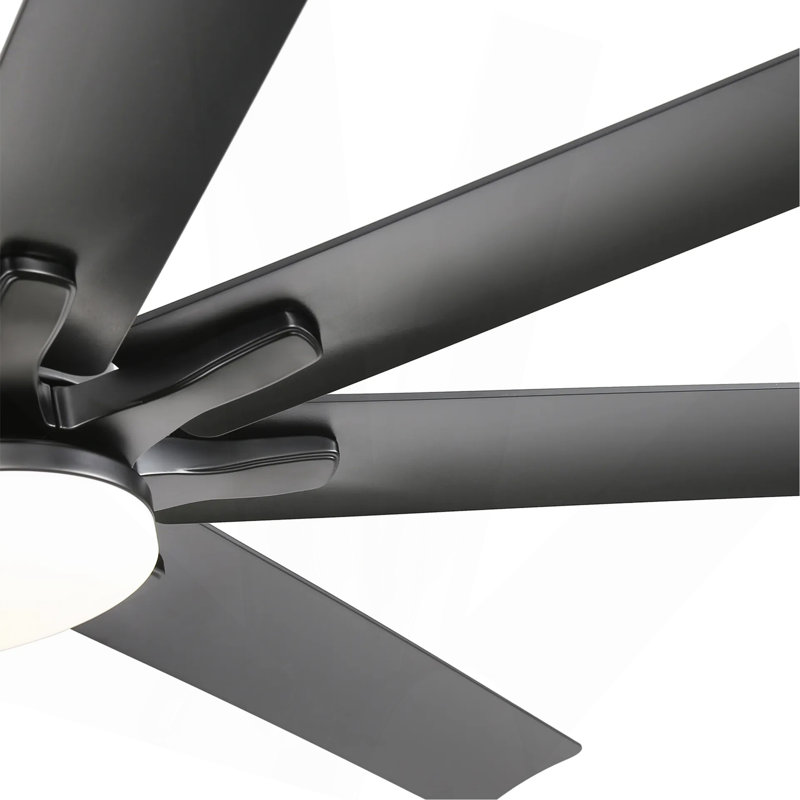 Ventilateur de plafond moderne de 66 pouces avec lumière à DEL à intensité variable et 8 pales ABS, moteur à courant continu réversible, télécommande, noir, pour le bureau à domicile