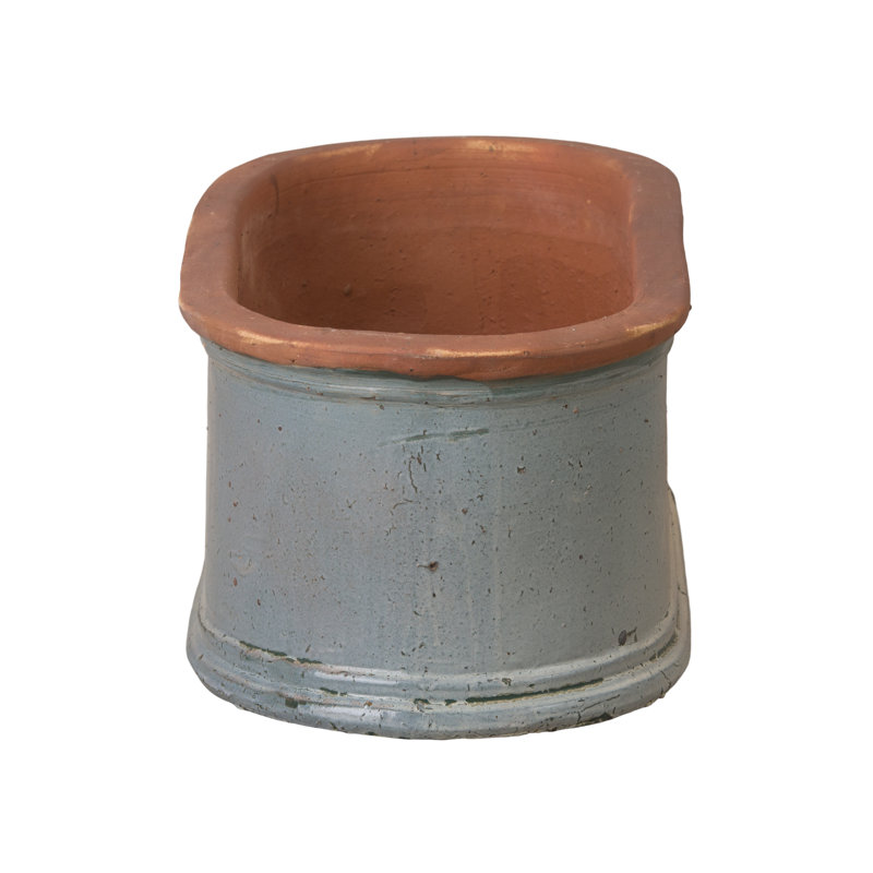 Window Box Handmade Ceramic Planter, Blue, 15" H x 28.5" W x 15" D