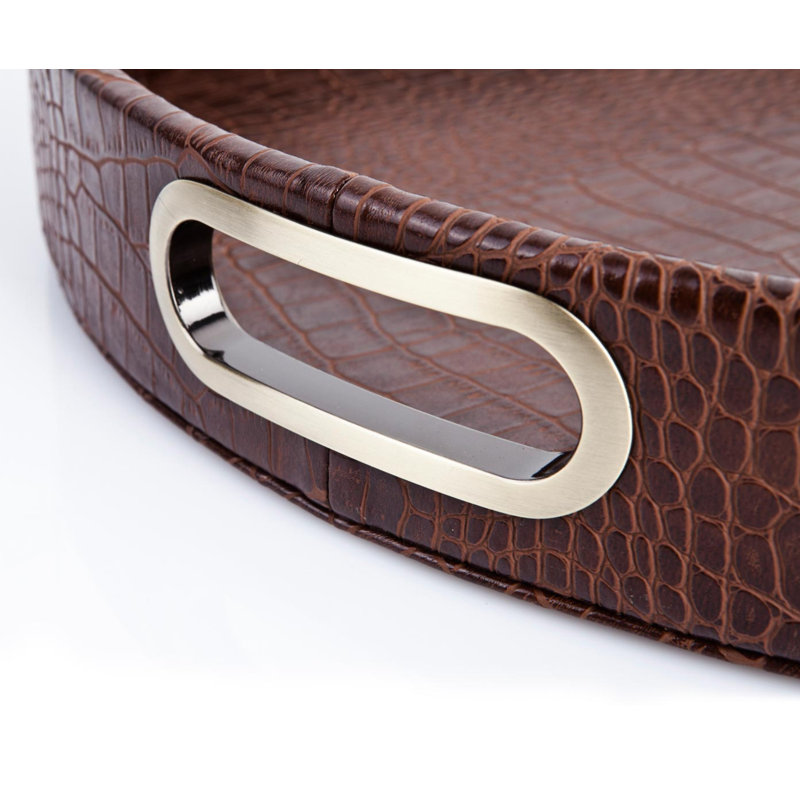 Symple Stuff Melamine Platter, Crocodile look, light brown