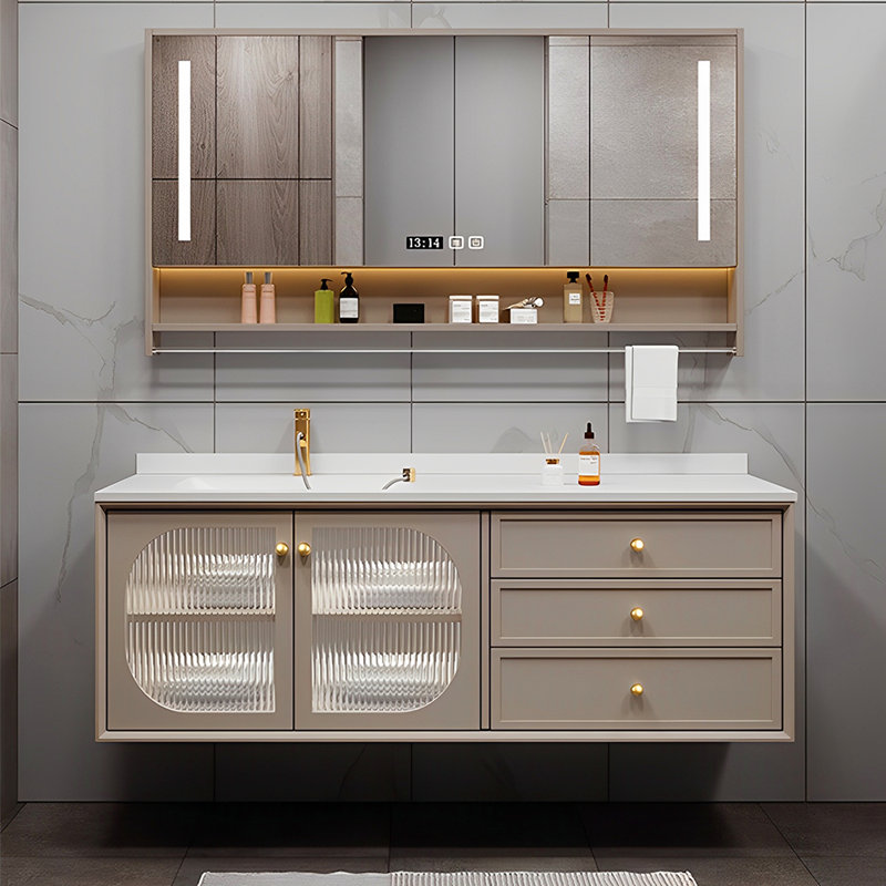 French style modern simple bathroom cabinet, Wheat, 47"