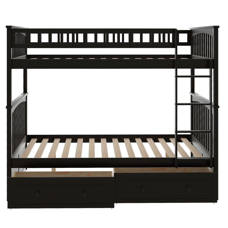 Full Over Full Bunk Bed With Drawers, Convertible Beds