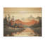 «Mountain Whisper Sunset Dreams - Minimalisme», art mural sur bois de pin naturel-1707427640