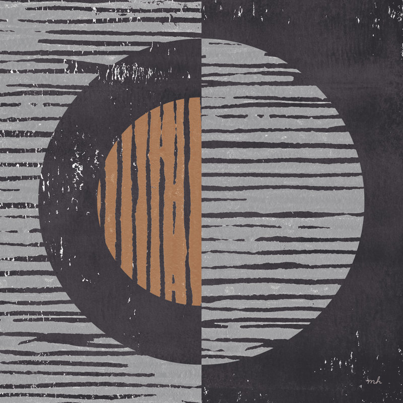 Primitif I gris, H 36 po x l 36 po, Non, Cadre simple argenté