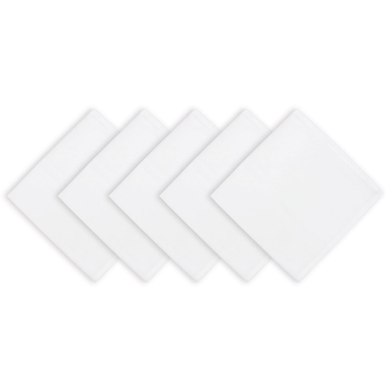 Serviette carrée en polyester, Blanc