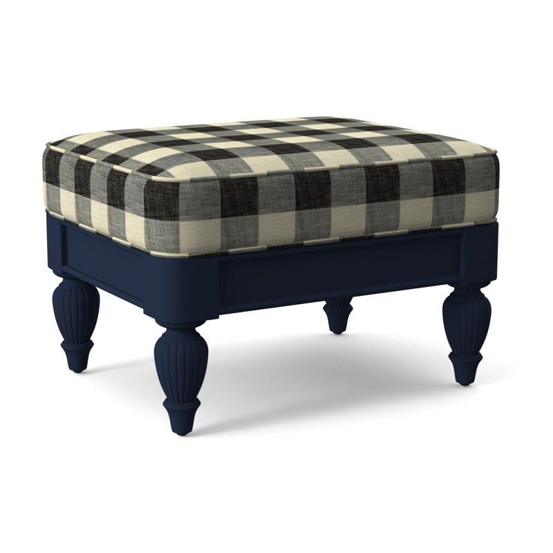 Grand View Ottoman, Black Buffalo Check; 0120-81, Antique Black Finish