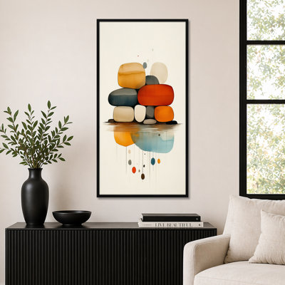 «Beige Orange Funon II», impression sur toile minimaliste, art mural apaisant
