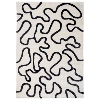 Daquez Rectangle 160 cm x 230 cm Abstract Wool and Viscose Hand Tufted Area Rug