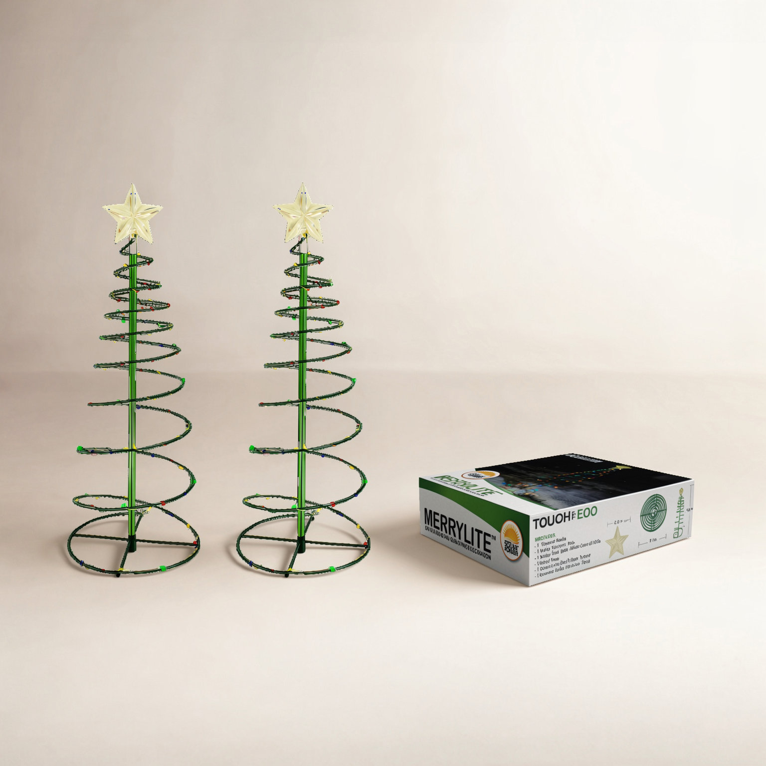 2' Solar Powered LED Spiral Christmas Tree, Multicolor