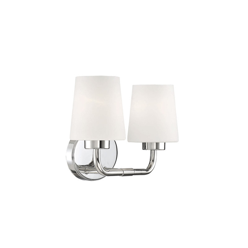 Chrome 2-Light Vanity with Etched Opal Glass Shades