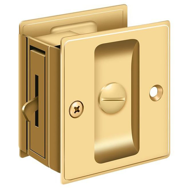 Serrure de poche Deltana SDL25CR003, 2-1 / 2 "x 2-3 / 4" intimité en PVD laiton poli