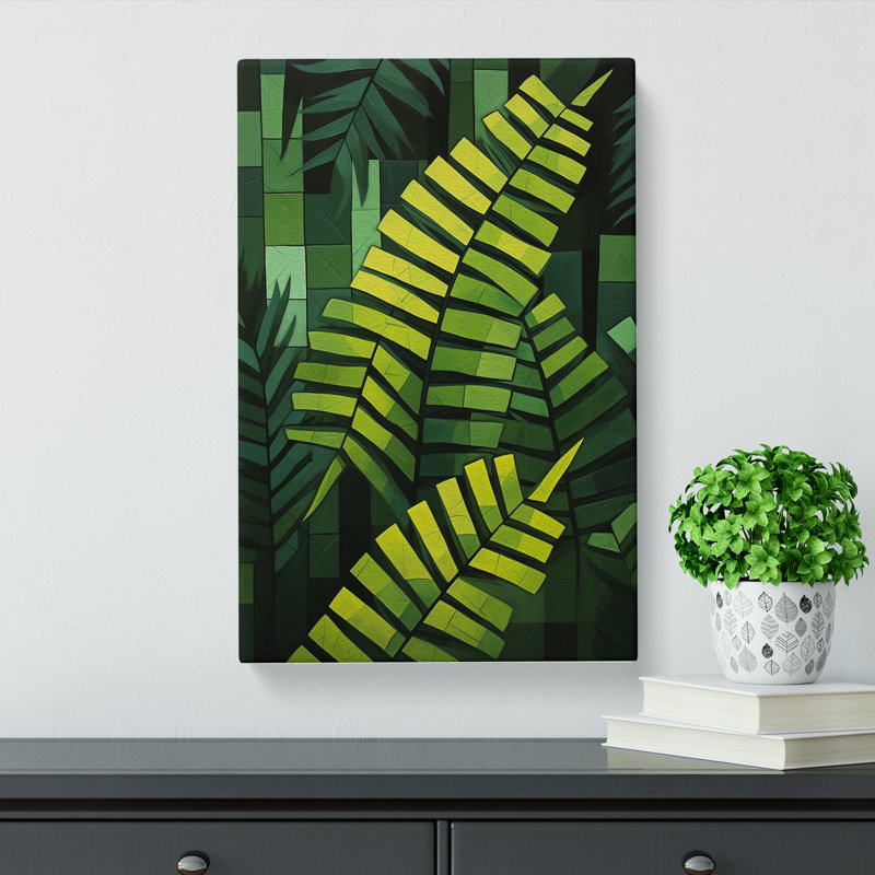 Fern Leaf Cubism - Print, 76cm H x 50cm W x 3cm D
