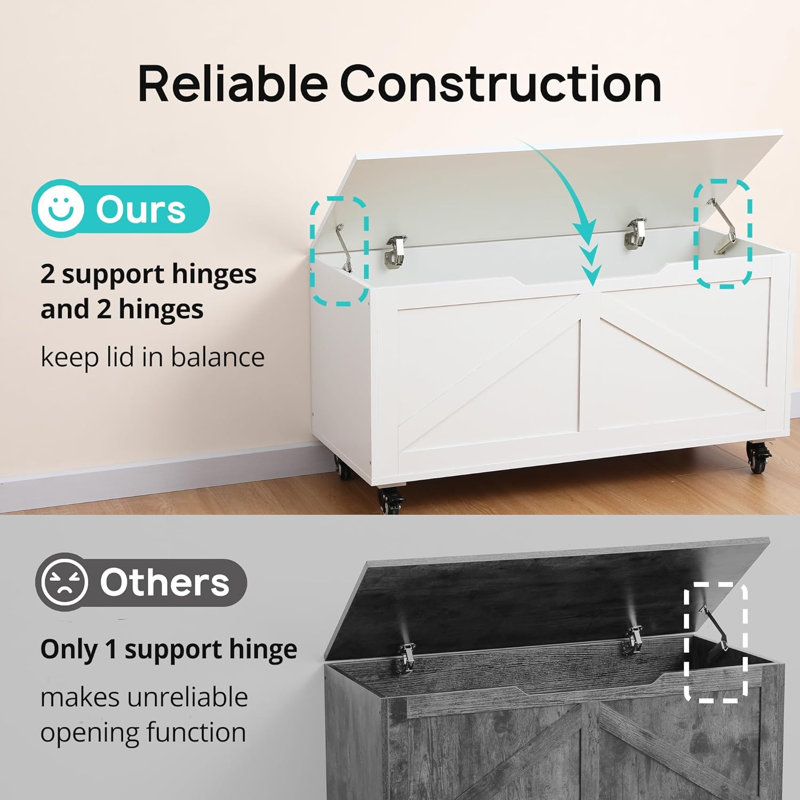 Evajoy Storage Bench for Bedroom, Living Room, White